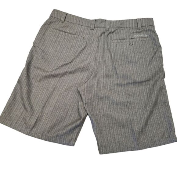 O'Neill Shorts Mens Size 38 Flat Front Gray Pinstripe Casual Oneill Vacation - Picture 2 of 6